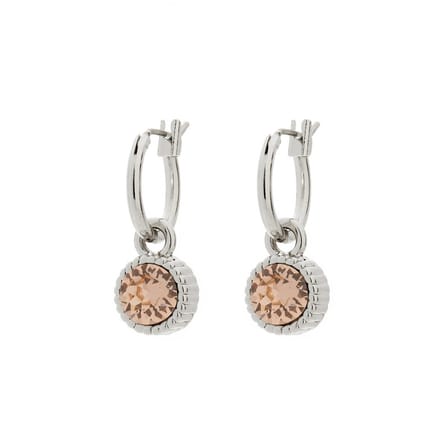 Biba Oorhangers Zilver met gekleurde steen Light Peach