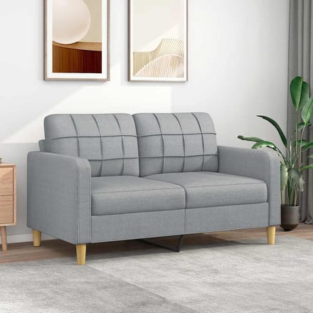 Vidaxl Bank 2-Persoons, Lichtgrijs, 140 Cm, Bekleed met Stof