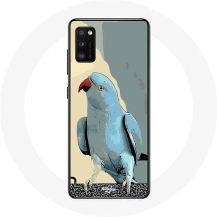 Coque - Samsung - Galaxy A41 - Souple - Perruches perroquets - Bleu bleu