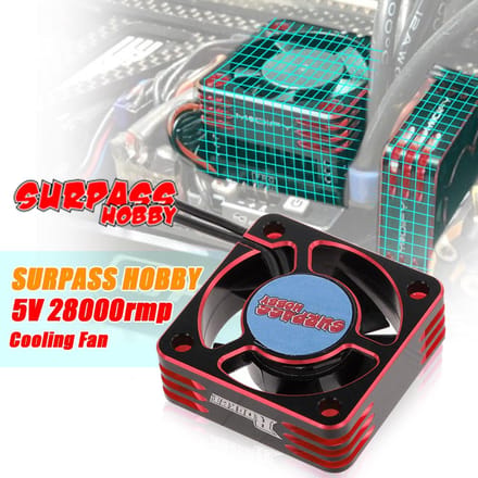 SURPASS HOBBY 5V 28000rpm Koelventilator voor 540 Sensored Sensorless Motor RC Auto Motor rood