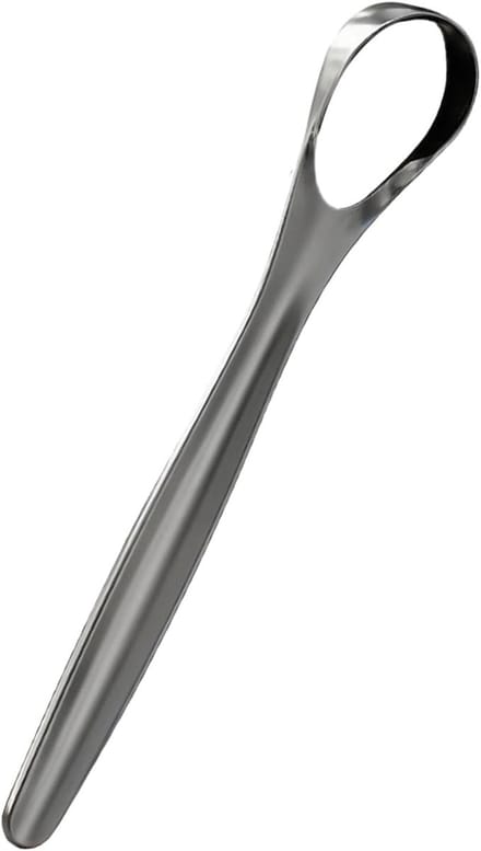 Tongschraper Reiniger - Tongborstel Mondhygiëne - Frisse Adem - Ergonomische Antislip Grip - 14.6 cm - Zilver