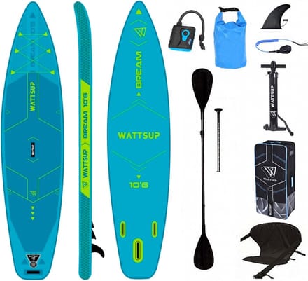 Wattsup Bream Combo 10´6´´ Opblaasbare Paddle Surf Set Blauw 320 cm / 81 cm