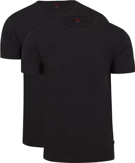 Levi's T-shirt Ronde Hals Zwart 2Pack - Maat L - Heren - Basic T-shirt