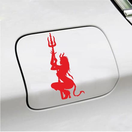Bumpersticker - Duivel - 13,2 X 6,1 - Rood