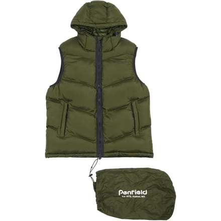 Gewatteerd vest met capuchon en hoek Penfield Hudson script quilt ripstop