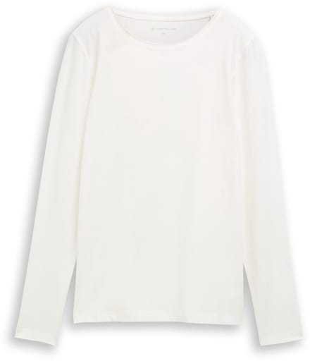 Tom Tailor - Basic shirt met lange mouwen - Maat XXXL - Whisper White