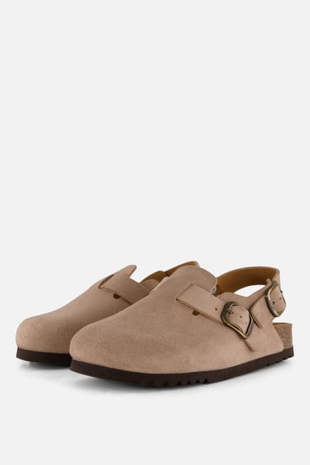 Scholl Fae Muiltjes Backstrap beige Suède - Maat 41