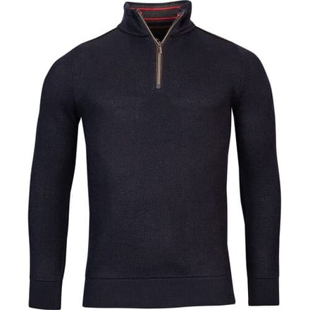 Baileys Trui Half Zip Allover Structure Knit Navy / male