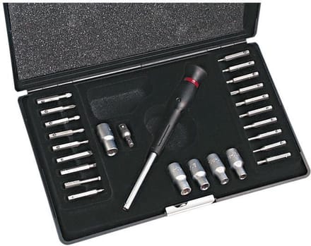 MANNESMANN Set van 26 precisie dopsleutels + eindkappen - Zwart