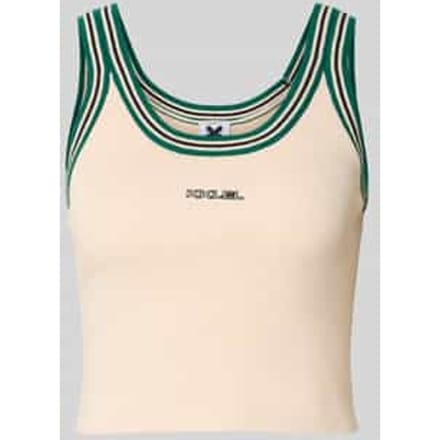 Korte slim fit tanktop met kasjmier