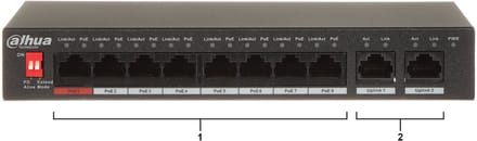 Dahua - PFS3010 Serie - PoE Switch - 8 Poorten - Geen Beheer