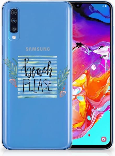 Back Cover voor Samsung Galaxy A70 Telefoonhoesje met Naam Boho Beach