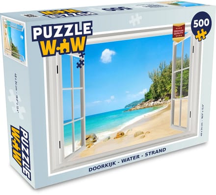 Puzzel Doorkijk - Water - Strand - Legpuzzel - Puzzel 500 stukjes