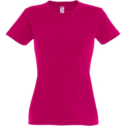 SOLS Dames/dames Imperial Heavy Short Sleeve T-Shirt (Fuchsia)