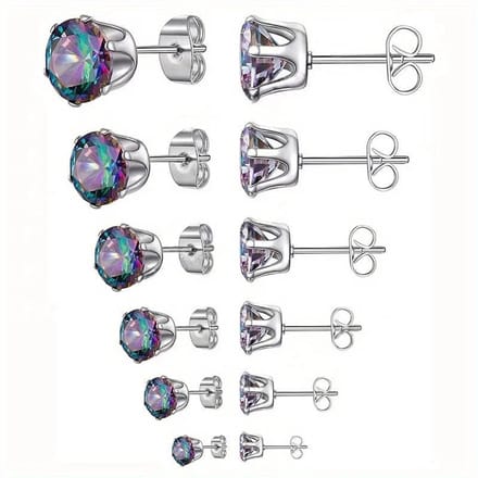 Multicolor zirkonia oorbellen - Blijft mooi van kleur -3mm- mini studs