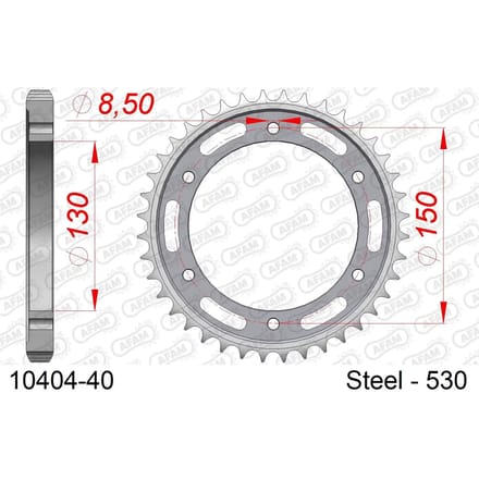 Stalen tandwiel Afam 530 40 dents