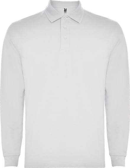 Wit Poloshirt Effen met lange mouwen Carpe merk Roly maat M