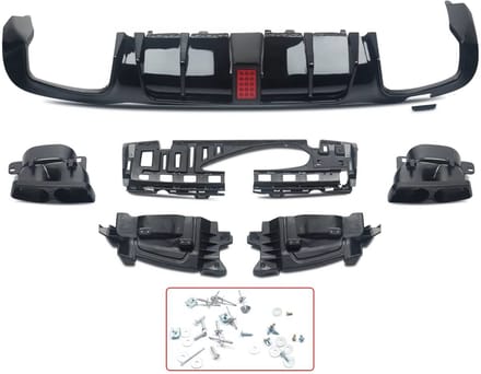 Diffuser Vortex - Achterbumper Diffuser Lip met Uitlaat Tips - Voor Mercedes E-Klasse W213 E300/E400/E63 (2016-2020) - AMG Stijl - Auto Accessoires