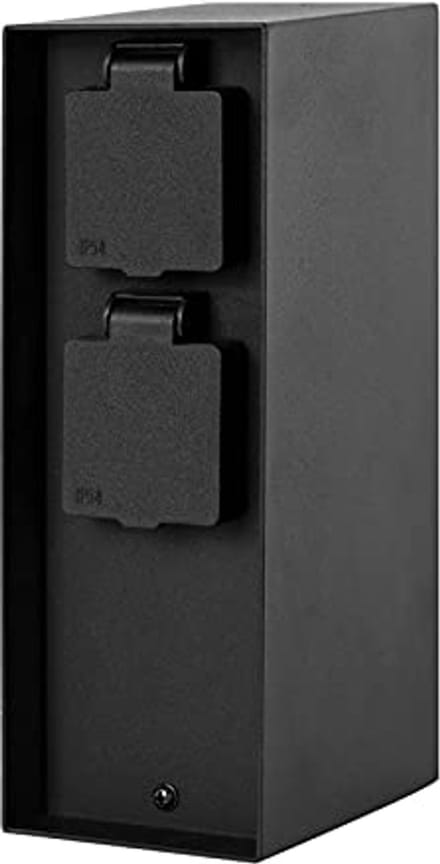 Tuincontactdoos met 4 Stopcontacten - IP44, Weerbestendig, Compact Design, Zwart