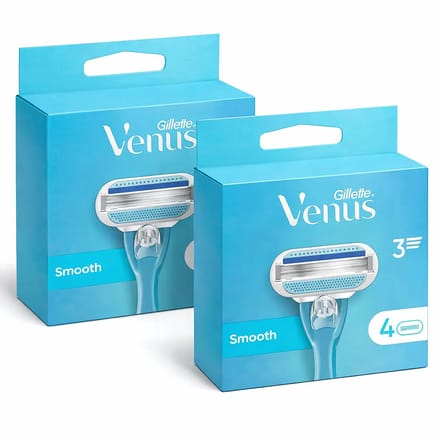Gillette - Venus Smooth - Gladde scheerbeurt - 4 Navulscheermesjes - Voordeelverpakking - 2 stuks