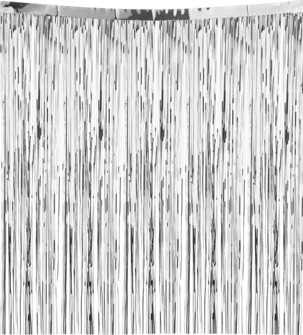 Feeric Christmas engelenhaar/lametta slierten -zilver - 50 cm -folie -kerstboomversiering