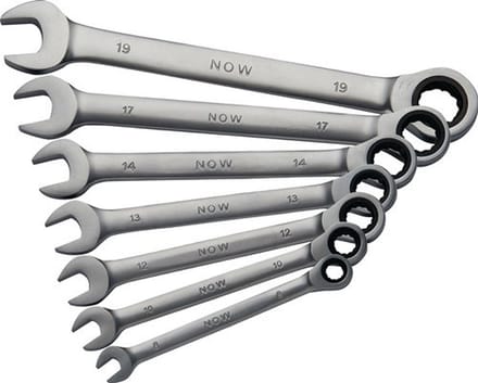 NOW Ratelringsteeksleutelset 7-delig Sleutelmaten 8-19 mm - JX-700G / 4000802070
