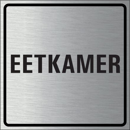 Eetkamer bordje, geborsteld aluminium 100 x 100 mm