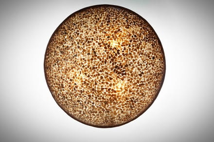 Handmade Design plafonnière  woonkamer  slaapkamer Moon gold capiz schelp 40 cm