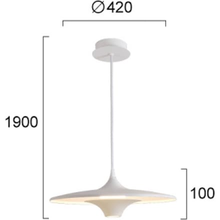 Viokef LED hanglamp Rene, wit, Ø 42 cm, metaal