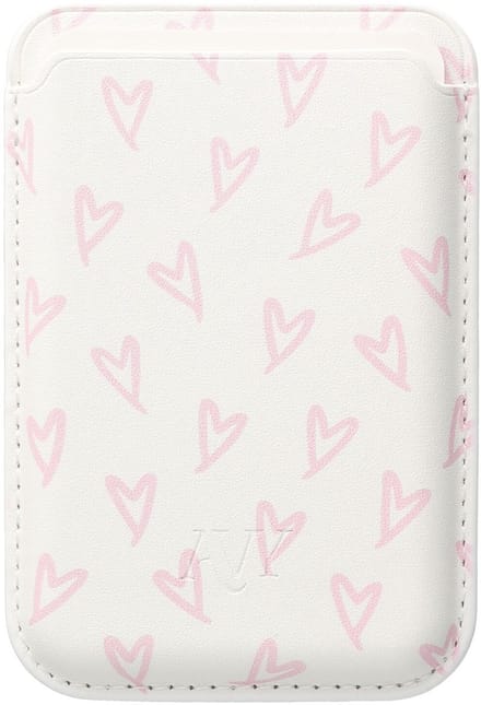 AVY Magnetische Kaarthouder | Compatibel met MagSafe | Ruimte voor 3 Pasjes | Pasjeshouder Wallet | Hartjesprint | Cupid Blush