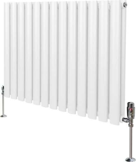 Ovale radiator + trv-set - wit - 600x780 mm - 15 jaar garantie