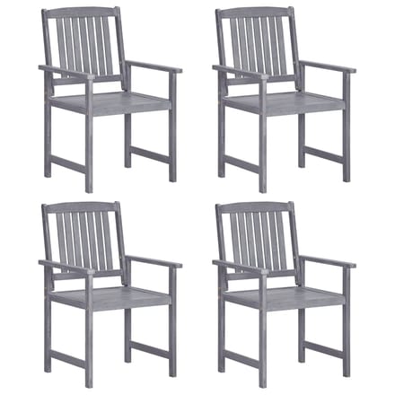 vidaXL - Tuinstoelen - 4 - st - massief - acaciahout - grijs