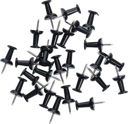 Zeller punaises - set 25x - zwart - voor prikbord