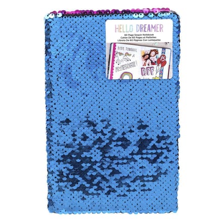American Crafts - Hello Dreamer Blue & Pink Sequins notebook - notitieboekje - 60 pagina's