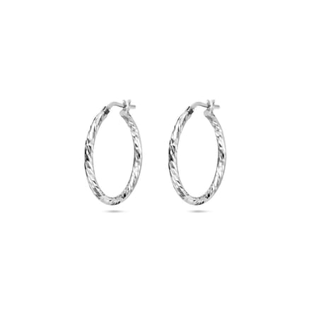 Zilver Gerhodineerd oorringen gediamanteerd 2,0 mm - 1337981