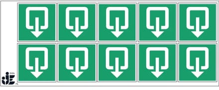 Uitgang pictogram sticker | 5 x 5 cm - 10 stuks per vel