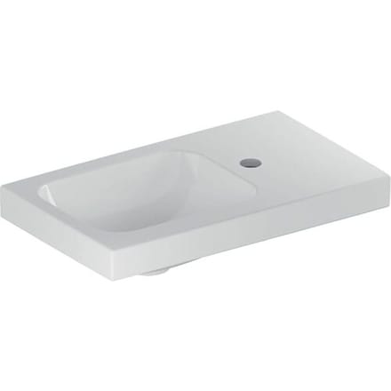 Geberit iCon Light wash hand basin 53 cm with shelf and tap hole right 501.832.00.1