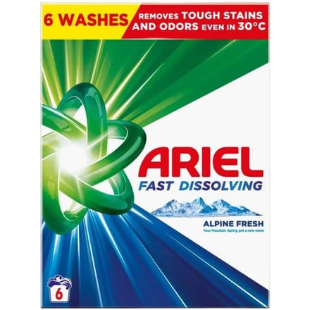 Poudre à laver Ariel à dissolution rapide Fraîcheur Alpine 330g (6 Lavages)