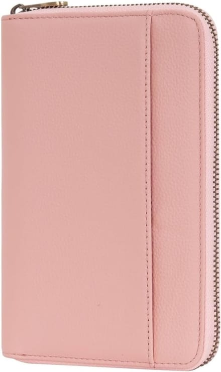 Famanu - Premium PU paspoorthoes met RFID-bescherming en ritssluiting, roze
