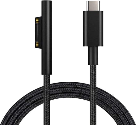 NÖRDIC SURF-105 USB-C oplaadkabel - Geschikt voor Microsoft Surface - 15V3A - 45W - 1m - Zwart