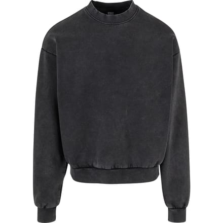 Urban Classics - Acid Washed Crewneck sweater/trui - M - Zwart