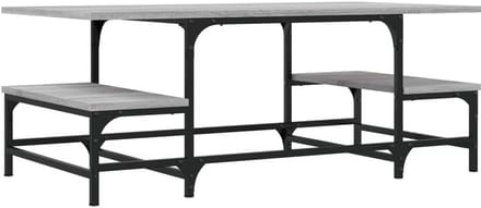 Salontafel Houten Uitsnede 100x50.5x40 cm Sonoma Grijs