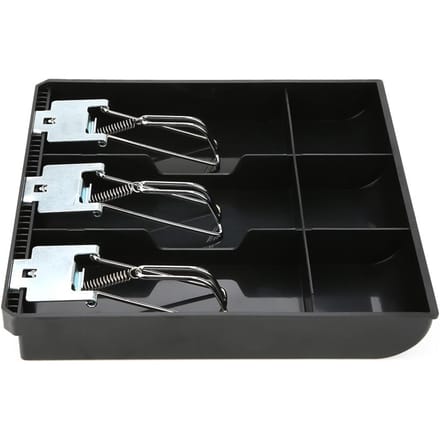 Kassalade Register Inzetbak Vervanging Kassier Drie Vakken met Metalen Clip(zwart) black