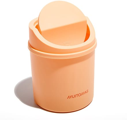 Muitomas Bureauprullenbak – Stijlvolle uitvoering - 2 liter – Compact - 15×18×14cm - Peach Fuzz