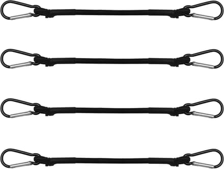 Spanrubber met haken - Expander banden - Lading vastzetten - Set van vier stuks - 30 cm lengte - Zwart