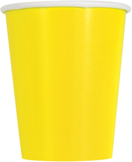 UNIQUE - 14 gele papieren bekers 266 ml voor feest