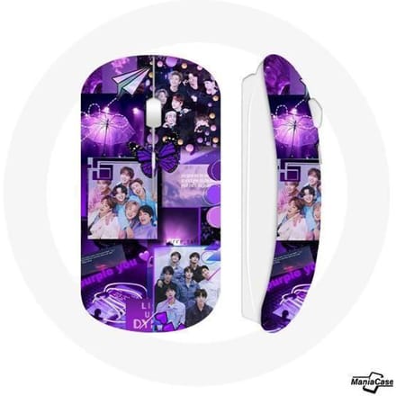 Souris Sans Fil - BTS - Concept Photo - Violet - Clé USB Wi-Fi incluse - Compatible Mac et PC
