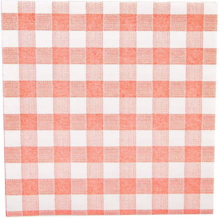 servetten rood/wit , 33x33 cm, 1 laags. 200 stuks