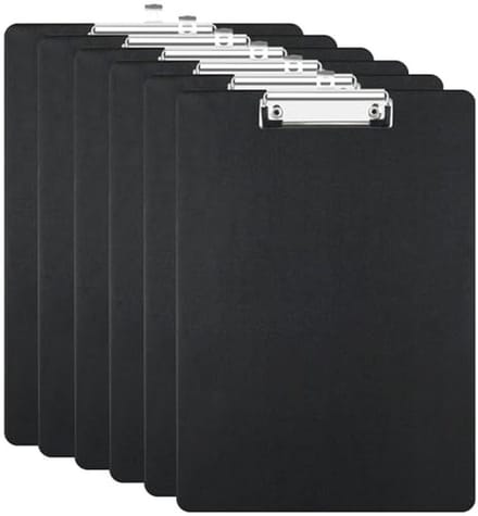 6 Stuks A4 Klemborden met Metalen Klem - Zwart