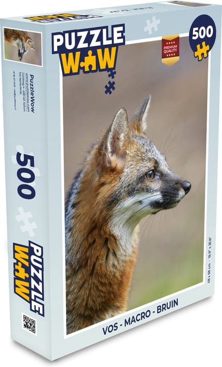 Puzzel Vos - Macro - Bruin - Legpuzzel - Puzzel 500 stukjes